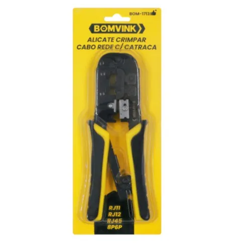 Alicate crimpador para terminais RJ11-12-45-8P6P - BOM-1713 - Bomvink