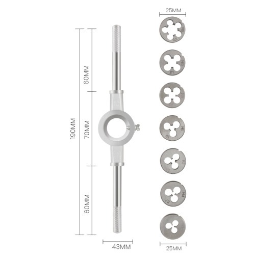 Jogo de tarraxa M3 a M12 com 8 peas - BOM-3230
