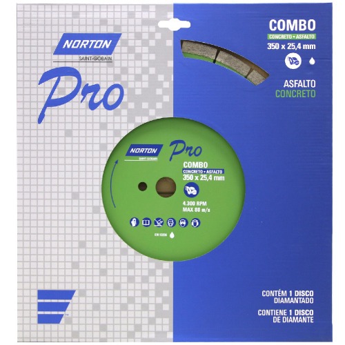 Disco diamantado segmentado 350 mm para concreto e asfalto - Pro Disco diamantado segmentado 350 mm para concreto e asfalto - Pro