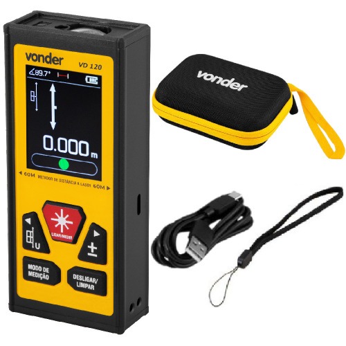 Trena a laser com leitura até 120 metros - VD 120 Trena a laser com leitura até 120 metros - VD 120