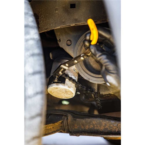 Saca filtro de óleo com cinta e corrente de 70 a 114 mm Saca filtro de óleo com cinta e corrente de 70 a 114 mm