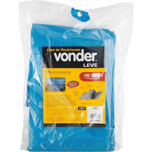 Lona de polietileno 6 x 6 m 100 micra azul