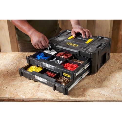 Caixa plástica para ferramentas com 2 gavetas Fatmax - Pro-Stack Caixa plástica para ferramentas com 2 gavetas Fatmax - Pro-Stack