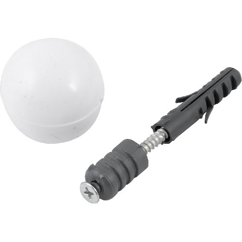 Batente de porta 8 mm branco com bucha e parafuso Batente de porta 8 mm branco com bucha e parafuso