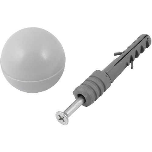 Batedor de porta 8 mm cinza com bucha e parafuso