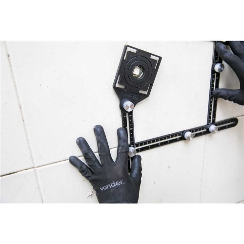 Esquadro em alumnio ajustvel com 6 rguas de 12 cm