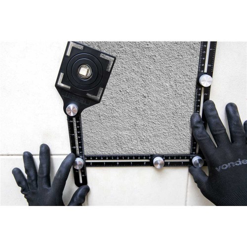 Esquadro em alumnio ajustvel com 6 rguas de 12 cm