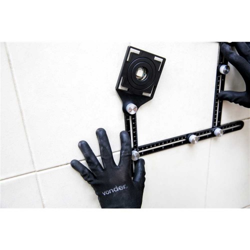 Esquadro em alumnio ajustvel com 6 rguas de 12 cm