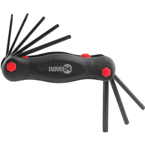 Jogo de chaves hexalobular, T9 a T40, com suporte, NOVE54