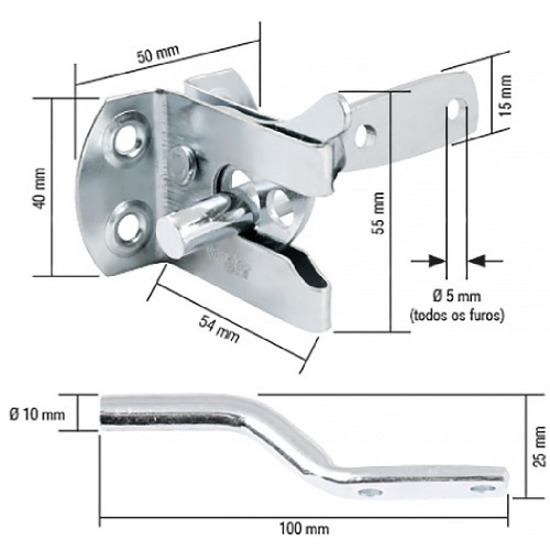 Fecho automtico zincado para porto em ao carbono