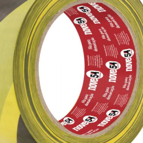Fita adesiva zebrada para demarcao 48 mm x 30 m  