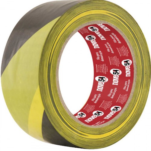 Fita adesiva zebrada para demarcao 48 mm x 30 m  