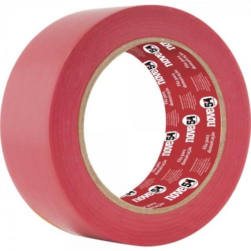 Fita adesiva para demarca��o 48 mm x 30 m vermelha