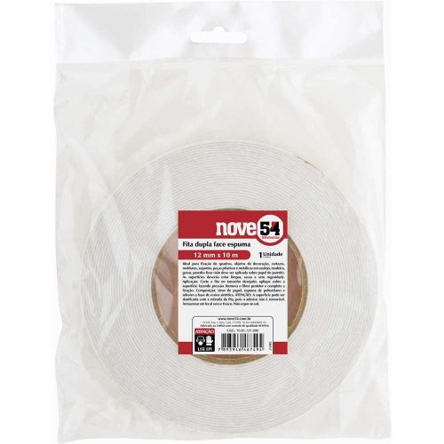 Fita dupla face espuma 12 mm x 10 m Fita dupla face espuma 12 mm x 10 m