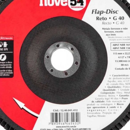 Disco de lixa flap disc reto 4.1/2 Disco de lixa flap disc reto 4.1/2