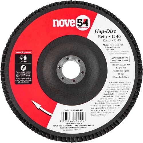 Disco de lixa flap disc reto 4.1/2 Disco de lixa flap disc reto 4.1/2