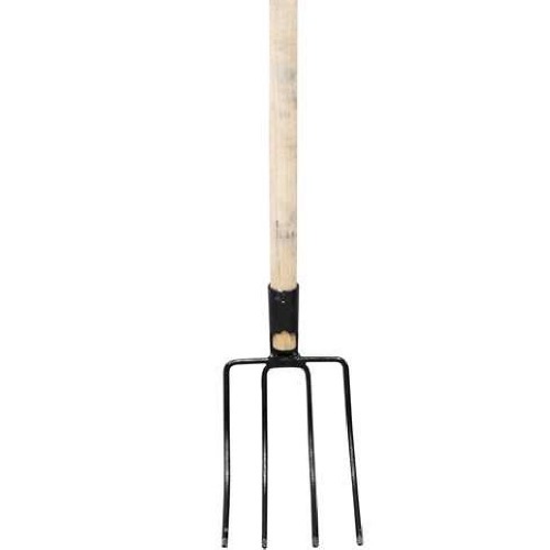 Forcado curvo em metal com cabo 4 dentes