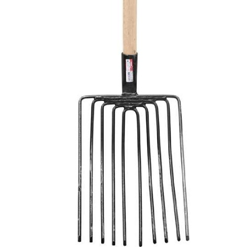 Forcado reto em metal com cabo 10 dentes