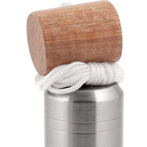 Prumo de metal com apoio de madeira para parede 700 g