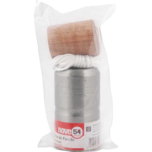 Prumo de metal com apoio de madeira para parede 700 g