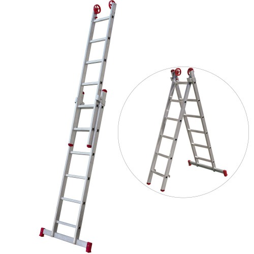 Escada de alumnio extensvel 1,85 x 2,62 m 6 x 2 degraus - ESC0615