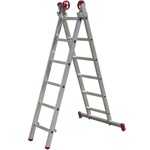 Escada de alumnio extensvel 1,85 x 2,62 m 6 x 2 degraus - ESC0615