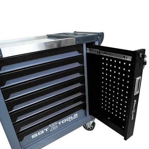 Carrinho para ferramentas com 7 gavetas e porta lateral
