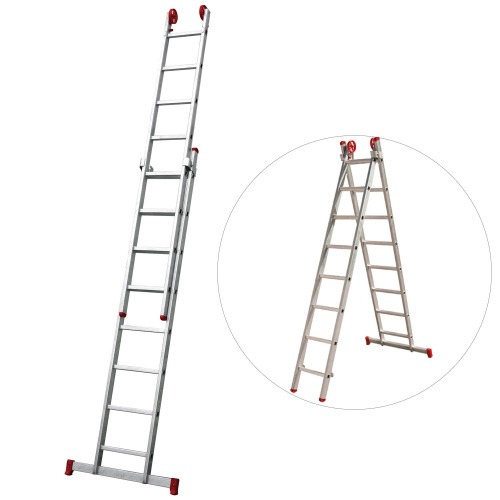 Escada de alumnio extensvel 2,40 x 3,74 m 2 x 8 degraus  - ESC0617