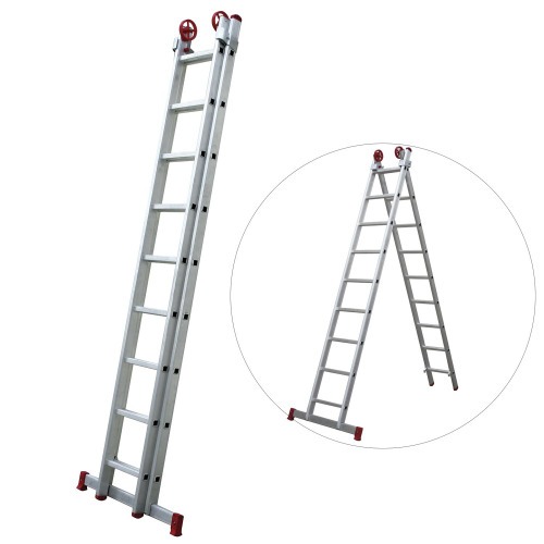 Escada de alumínio extensível 2,68 x 4,30 m 2 x 9 degraus - ESC0618 Escada de alumínio extensível 2,68 x 4,30 m 2 x 9 degraus - ESC0618