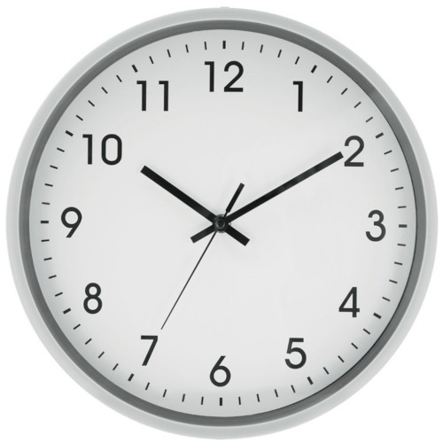 Relgio de parede 30 cm com borda prata - YR12PA