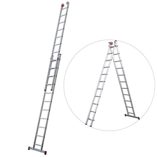 Escada de alumnio extensvel 3,24 x 5,42 m 2 x 11 degraus - ESC0620