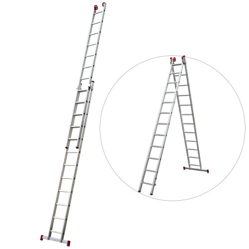 Escada de alumnio extensvel 3,52 x 5,98 m 2 x 12 degraus - ESC0621