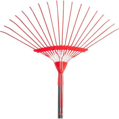 Vassoura met�lica regul�vel para grama com cabo 37 cm