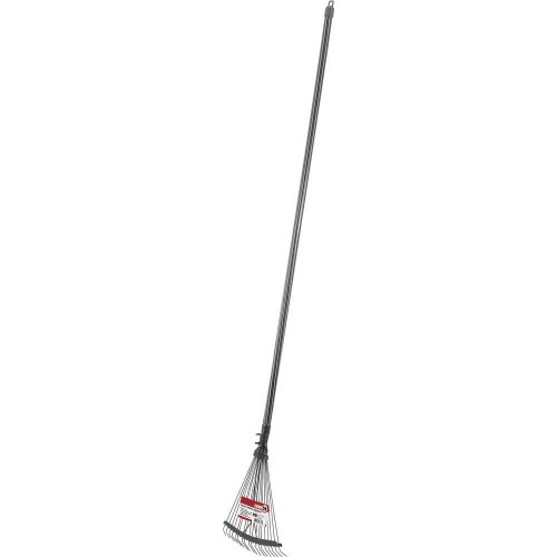 Vassoura met�lica para grama regul�vel com cabo