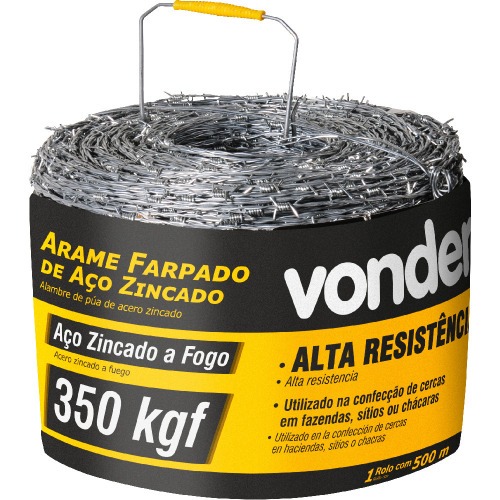 Arame farpado 350kgf rolo 500 metros