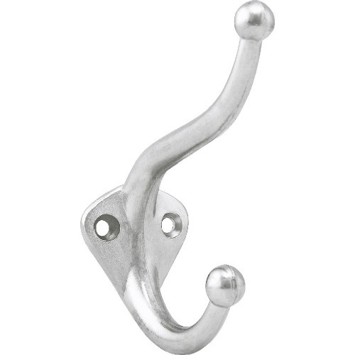 Cabide duplo grande em metal niquelado