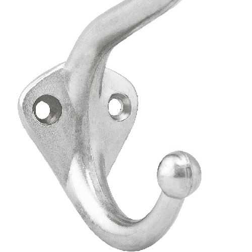 Cabide duplo grande em metal niquelado