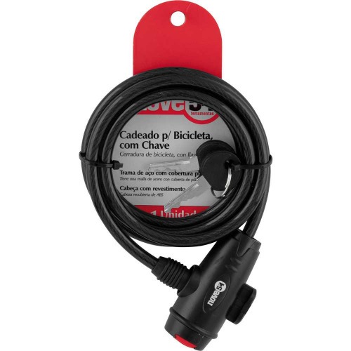 Cadeado para bicicleta 150 cm com chave Cadeado para bicicleta 150 cm com chave