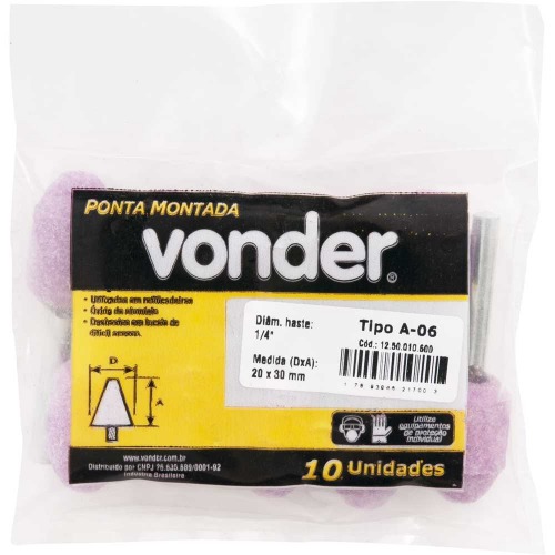 Ponta montada haste 1/4