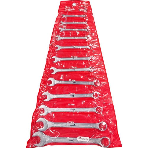 Jogo de chave combinada 6 a 32 mm 12 pe�as com estojo pl�stico