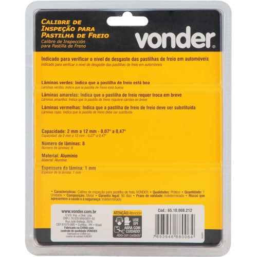 Calibre de inspe��o para pastilha de freio 
