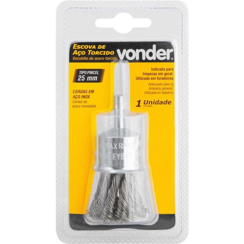 Escova de ao torcido tipo pincel 25 mm