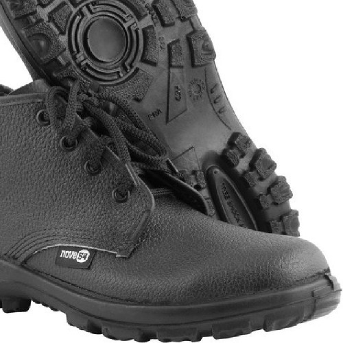 Botina monodensidade couro com cadaro biqueira de ao - BCN 0045