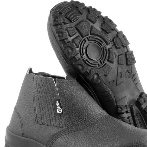 Botina monodensidade couro com el�stico biqueira de a�o - BEN 0043