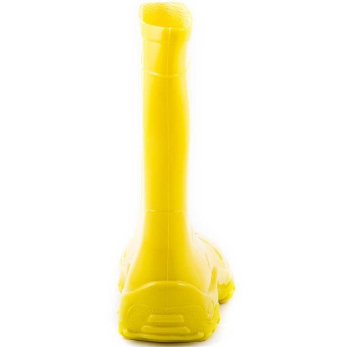 Bota infantil de PVC amarela cano mdio com forro