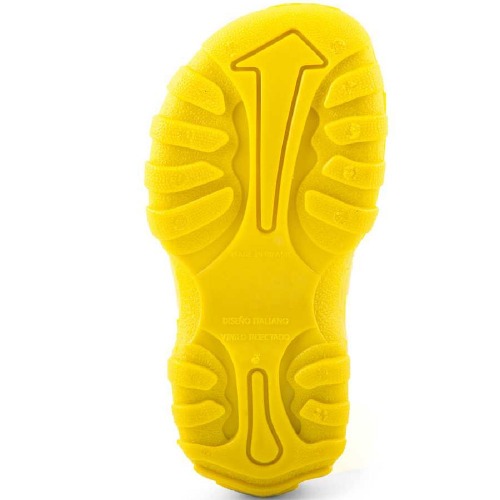 Bota infantil de PVC amarela cano mdio com forro