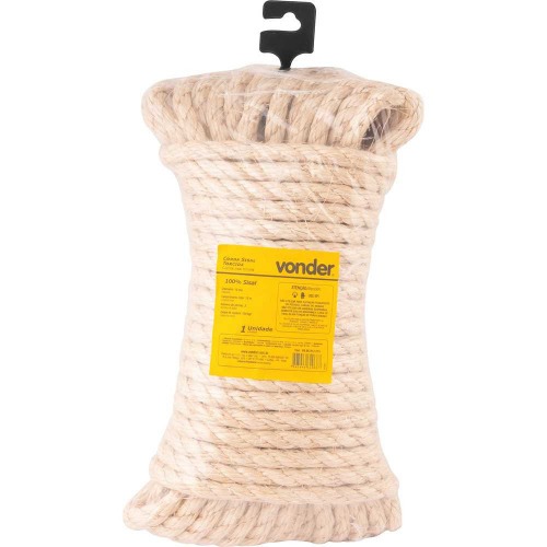 Corda de sisal torcida 3 pernas 12 mm x 15 m