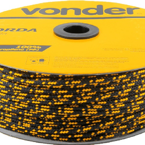 Corda multifilamento tran�ada 3 mm x 625 m preta e amarela