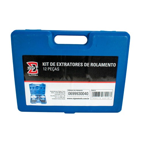 Jogo de extratores de rolamentos 12 peças Jogo de extratores de rolamentos 12 peças