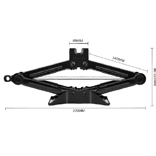 Macaco mec�nico tipo sanfona capacidade 1T 80 a 320 mm - BOM-1544